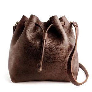 Portland Leather Large Bucket Bag Cold Brew